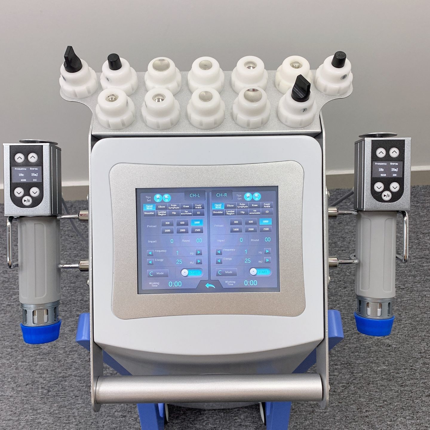 Blue White Double Chanel 14Pcs Extracorporeal Shockwave Therapy Machine for ED Treatment And tendonitis